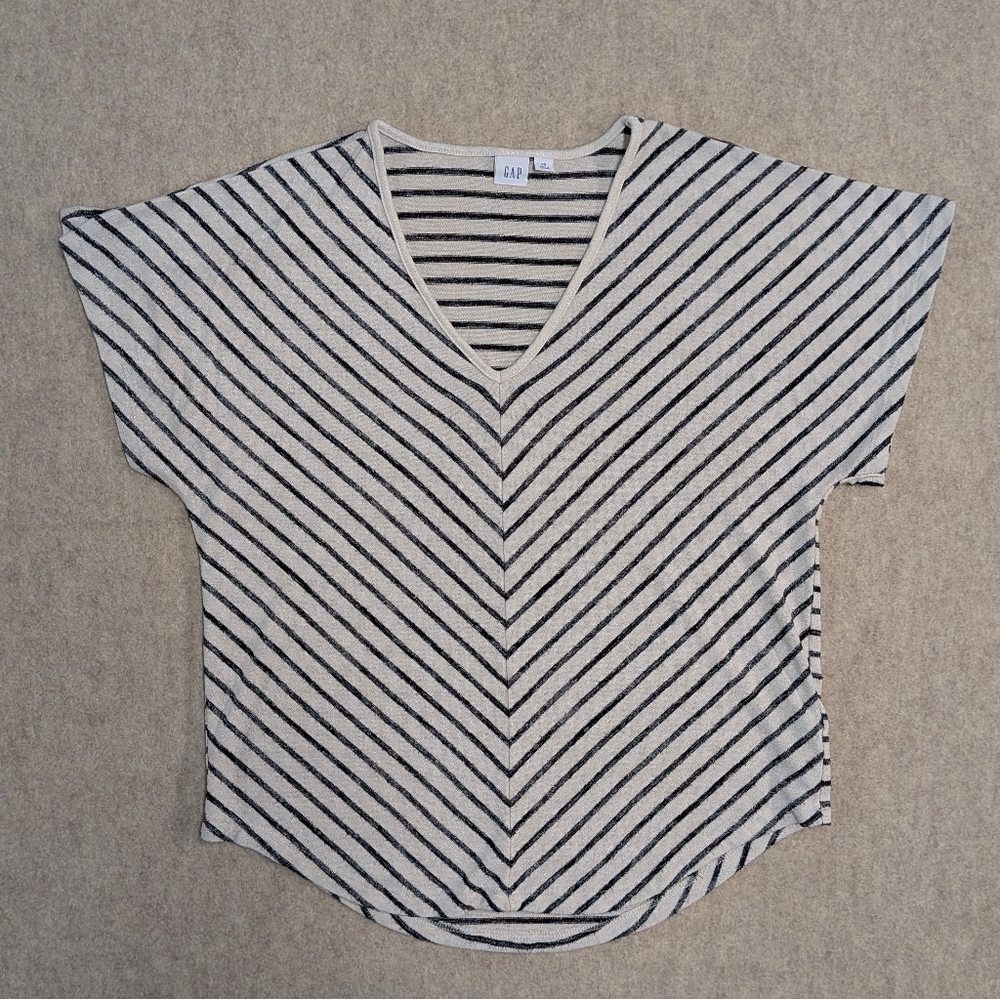 So Soft! GAP Black and Cream Striped Top Size Women's XS